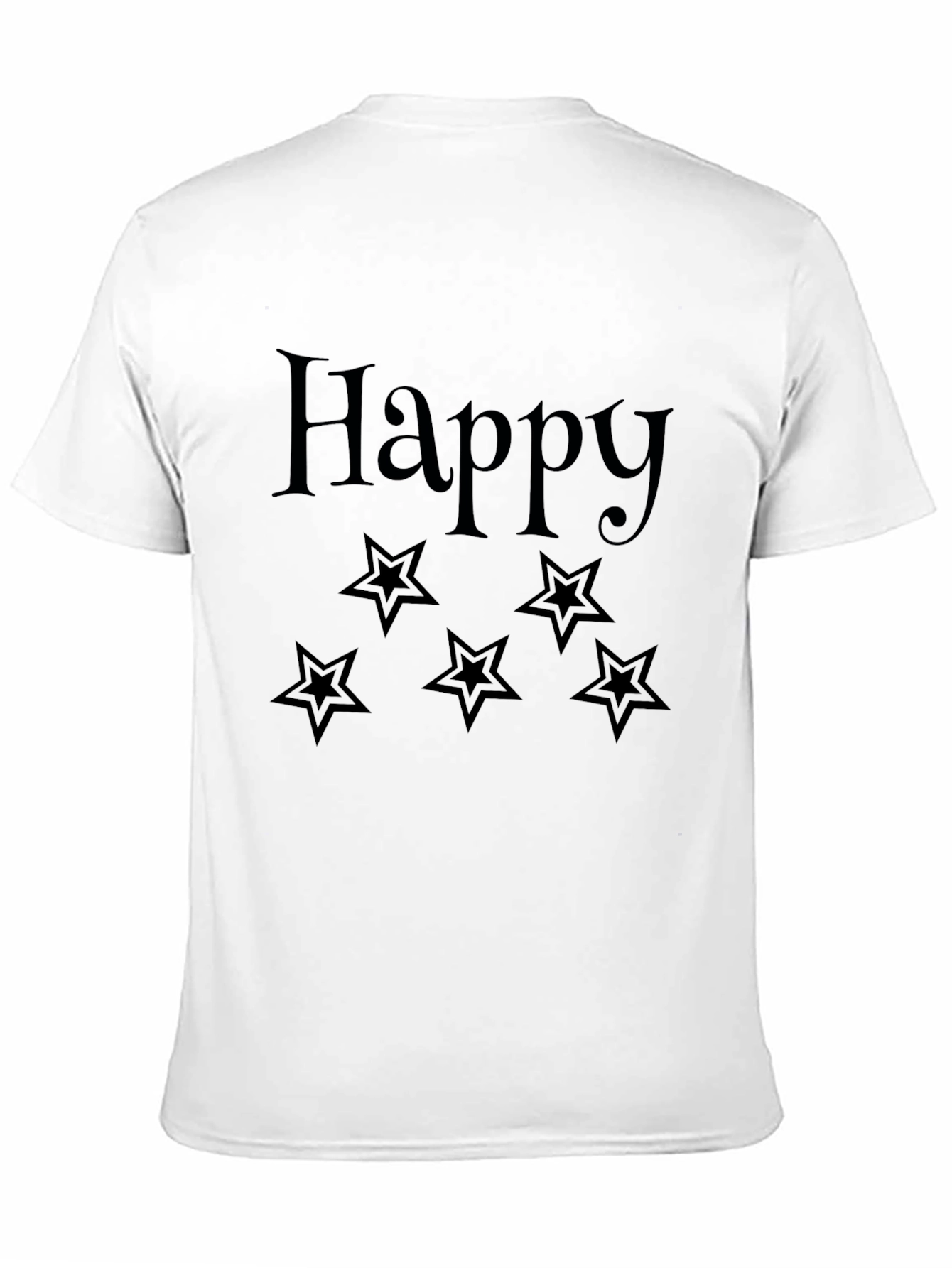 Happy Star Graphic Tee - Black Unisex T-Shirt