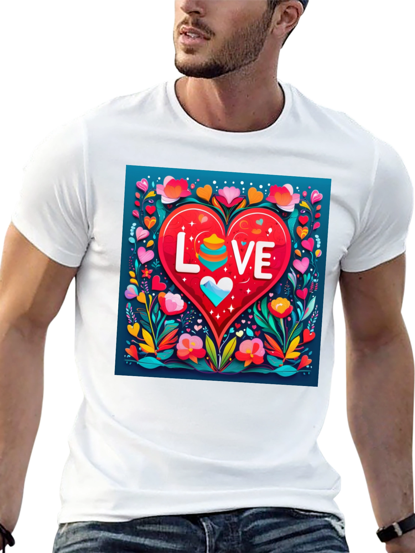Love Heart Graphic Tee - Stylish Unisex Design