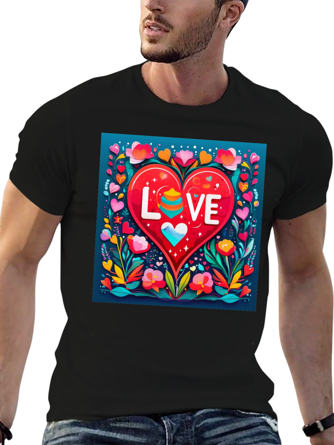 Love Heart Graphic Tee - Stylish Unisex Design