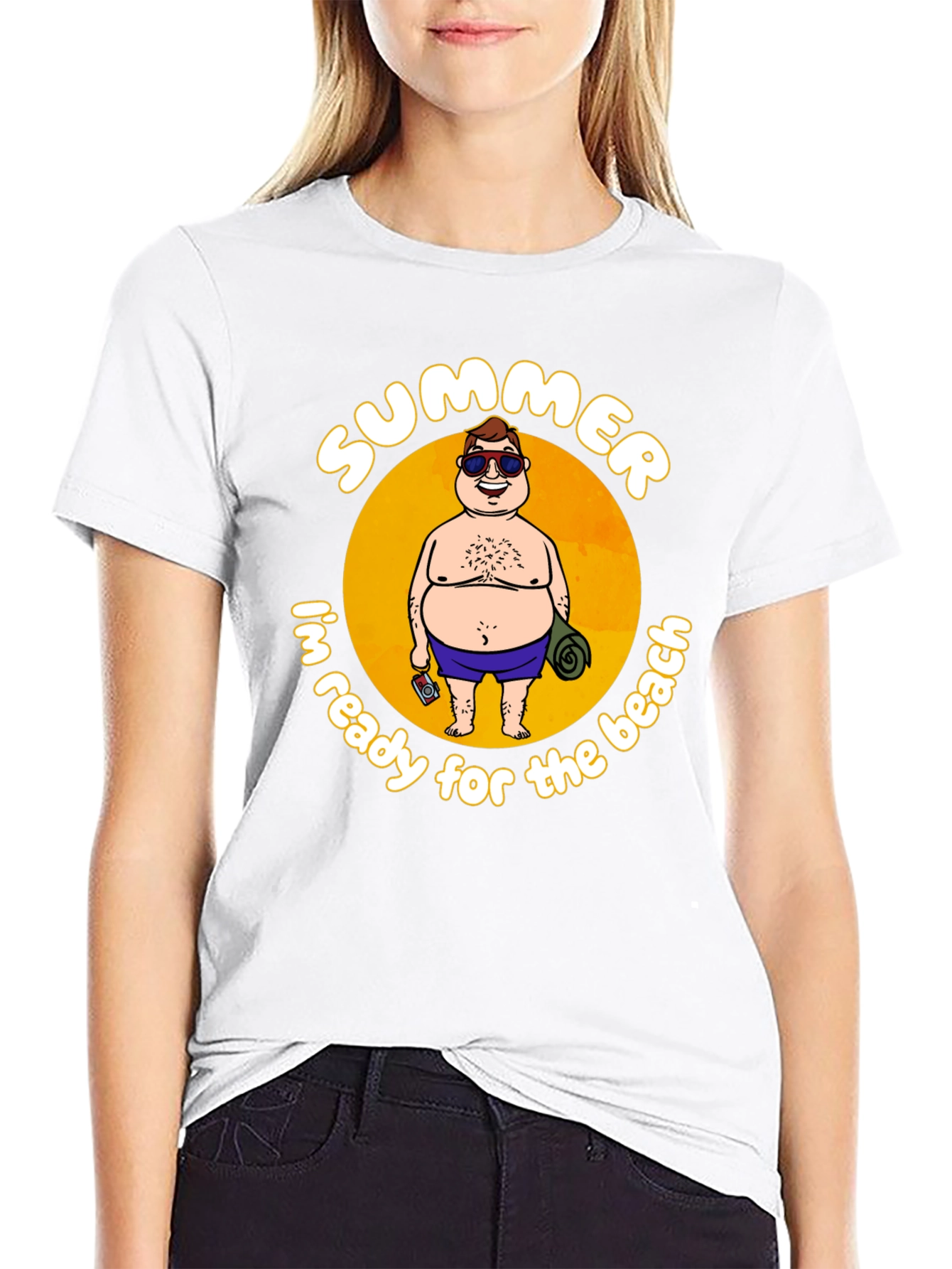 Summer Beach Ready Graphic T-Shirt - Black