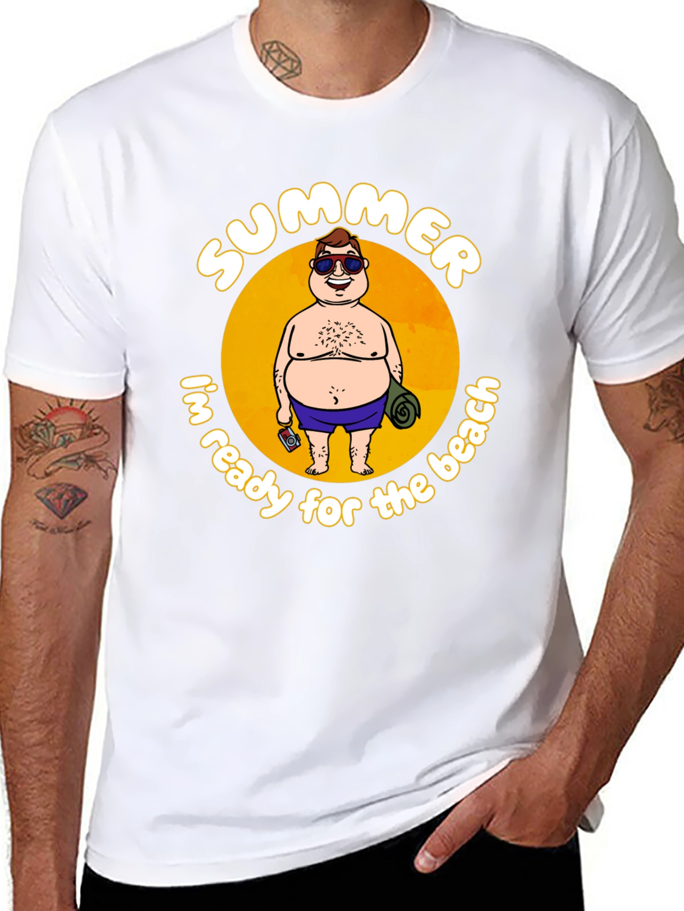 Summer Beach Ready Graphic T-Shirt - Black
