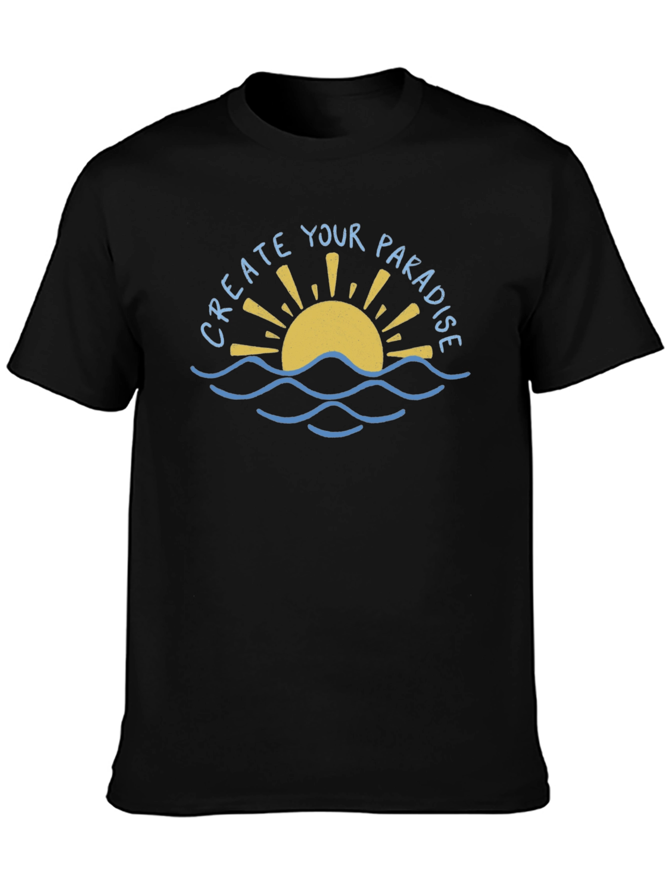 Create Your Paradise Graphic Tee - Black
