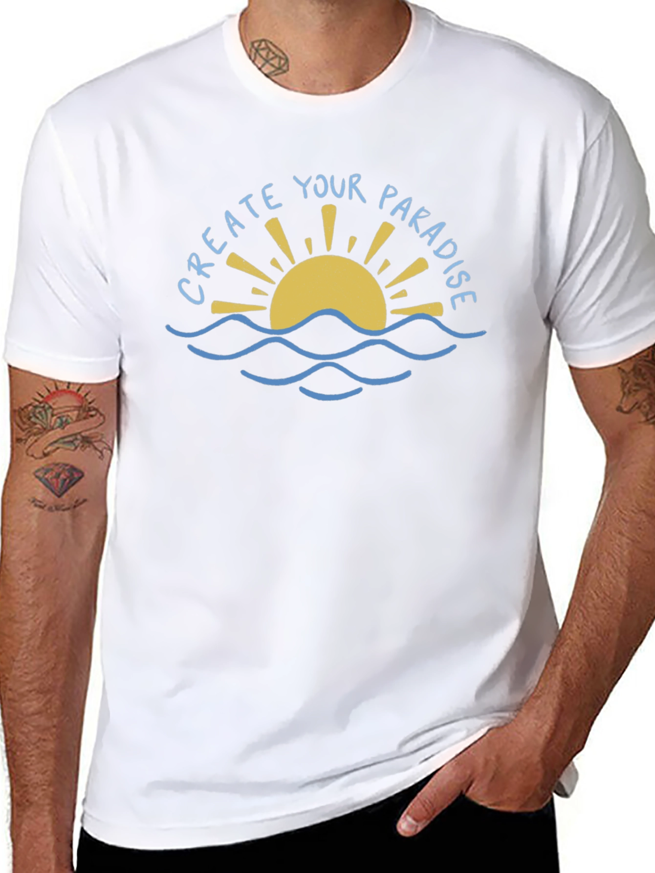 Create Your Paradise Graphic Tee - Black
