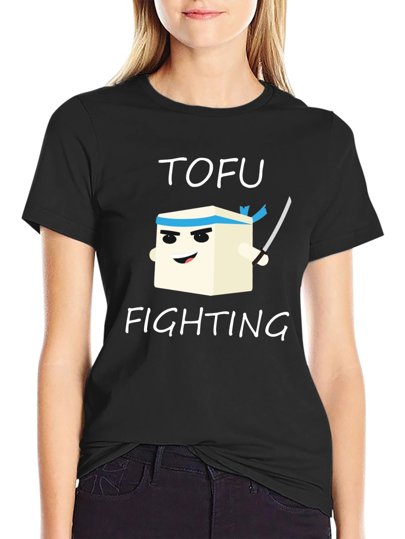 Tofu Fighting T-Shirt - Black Graphic Tee