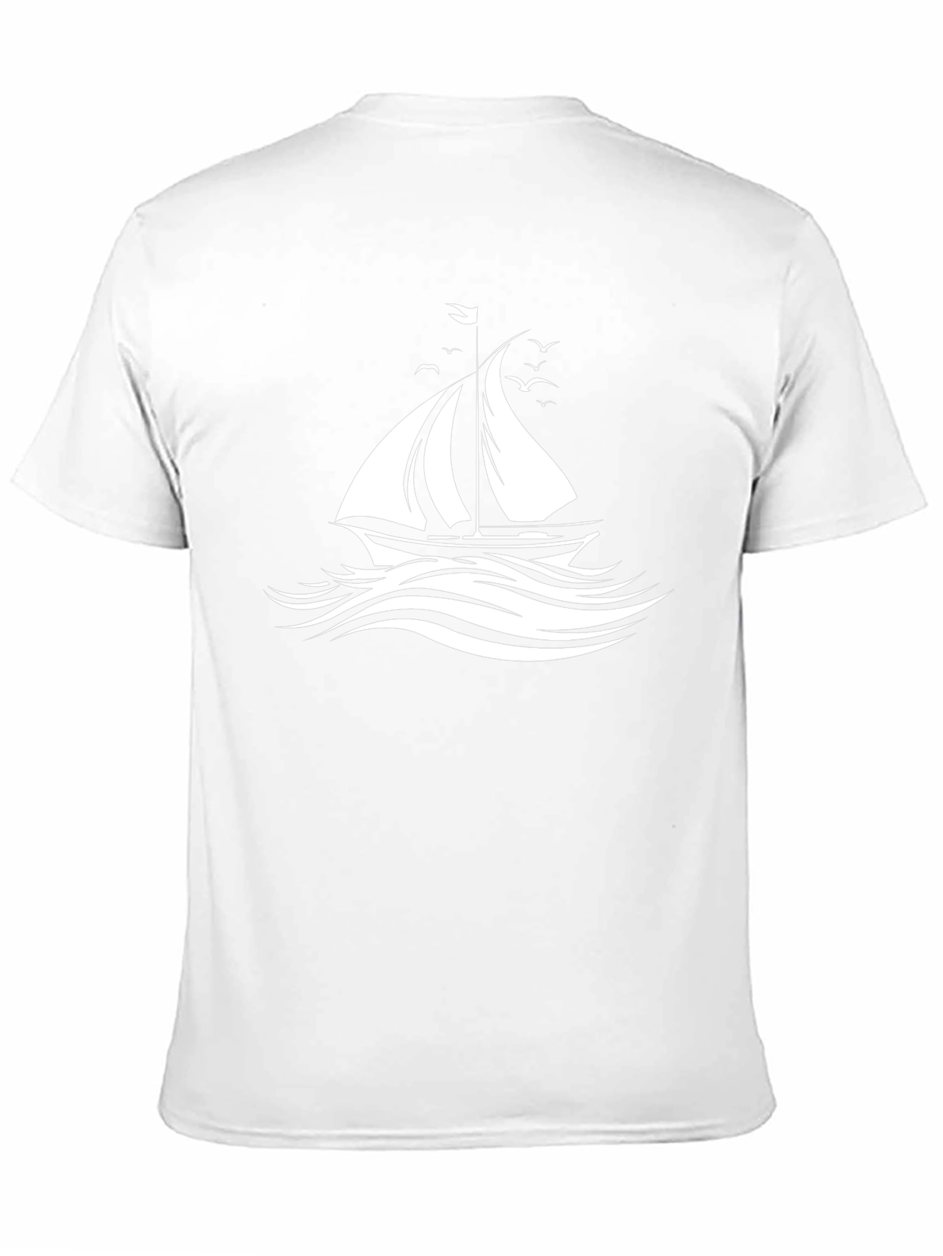 Sailboat Graphic Tee - Black Cotton Comfort