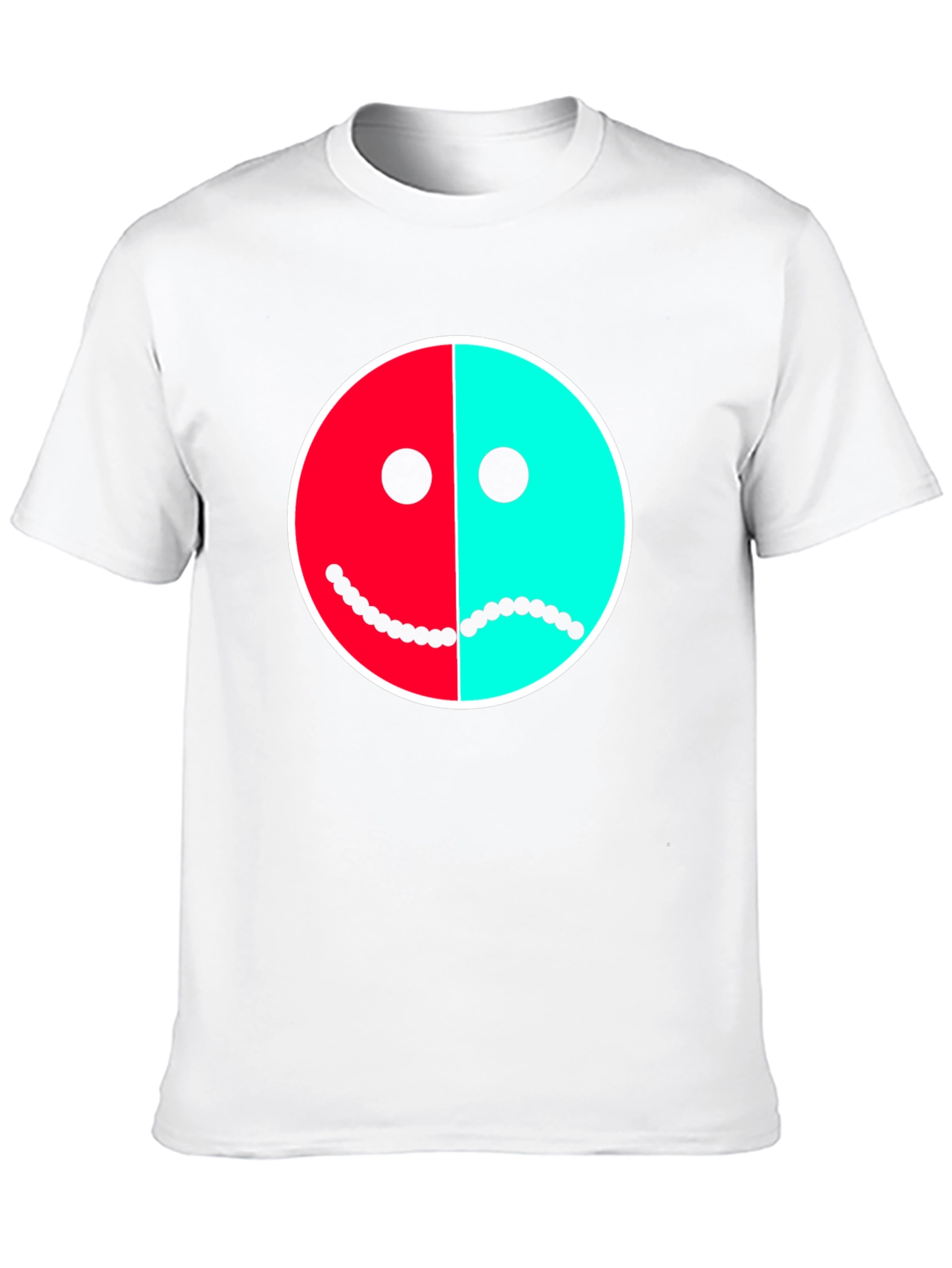 Two-Faced Graphic Tee - Happy Sad Face