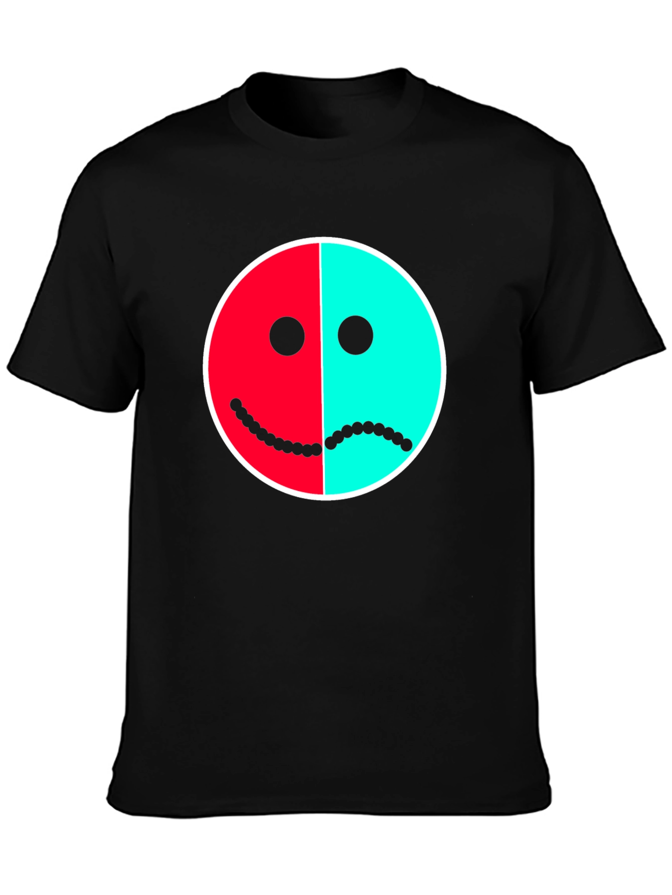 Two-Faced Graphic Tee - Happy Sad Face