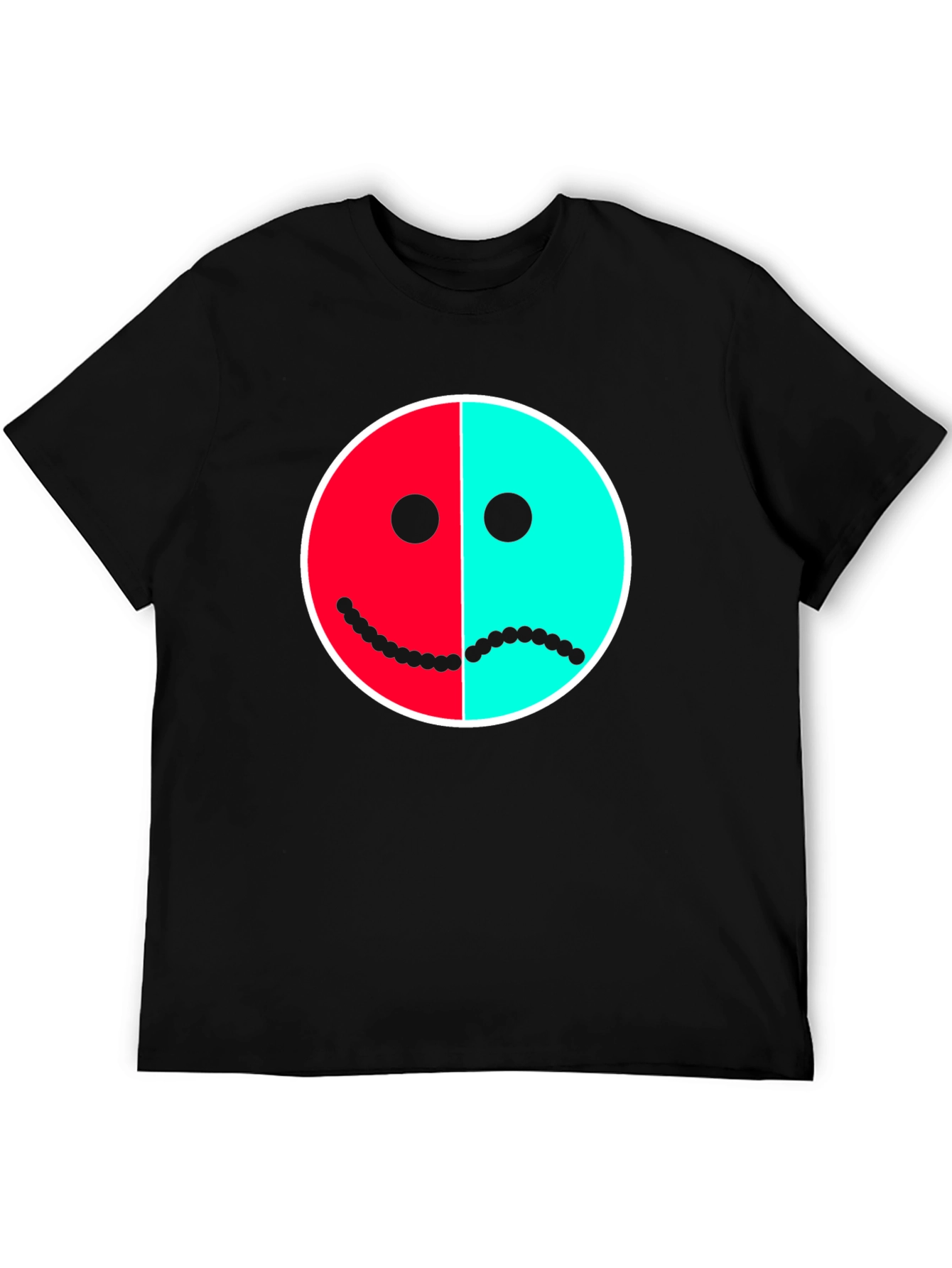 Two-Faced Graphic Tee - Happy Sad Face