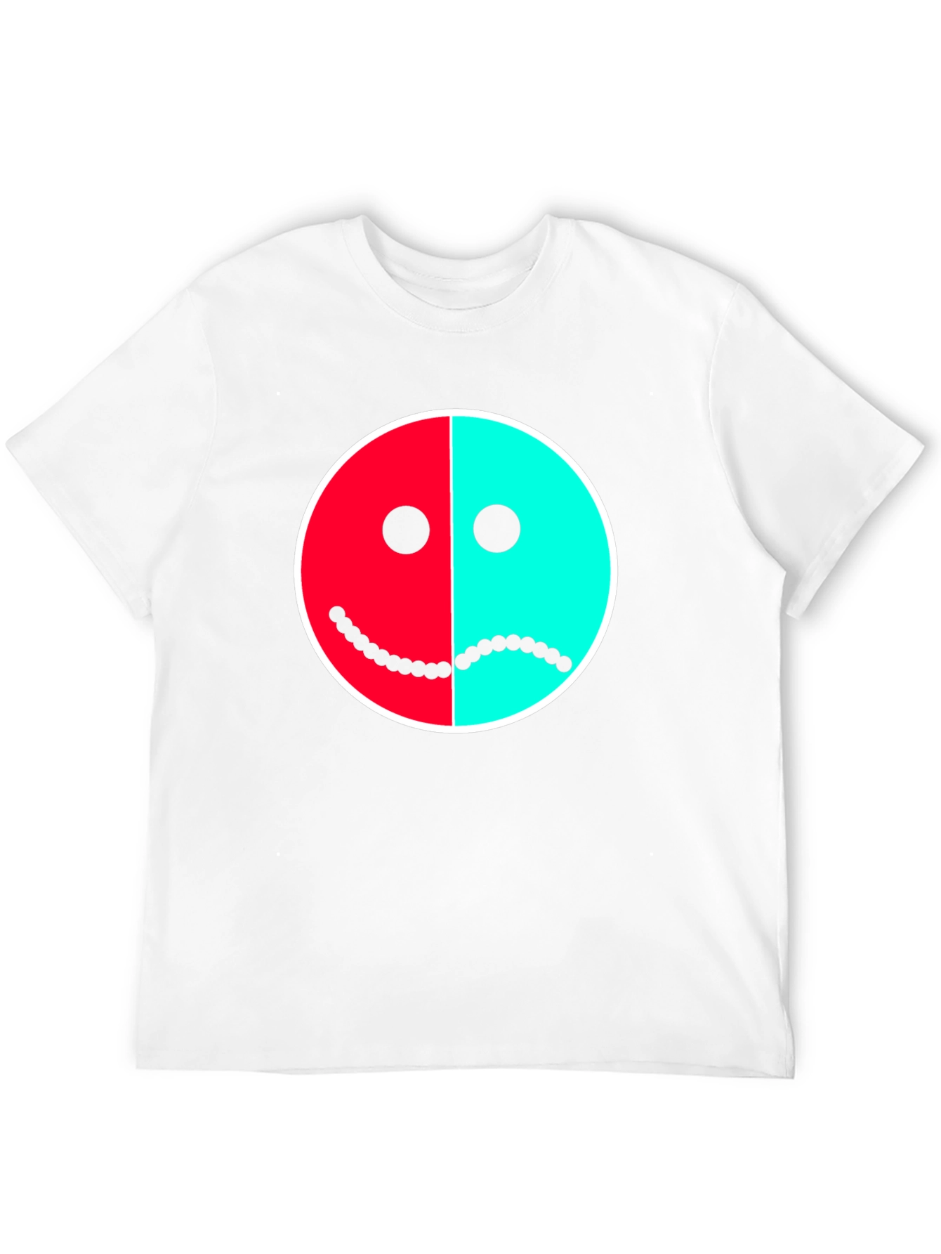 Two-Faced Graphic Tee - Happy Sad Face