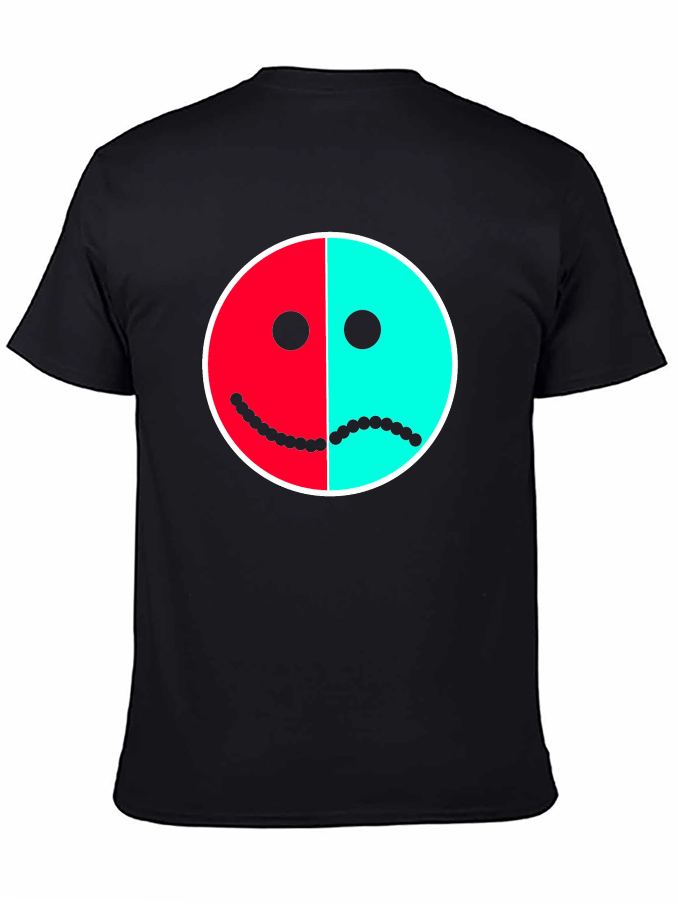 Two-Faced Graphic Tee - Happy Sad Face