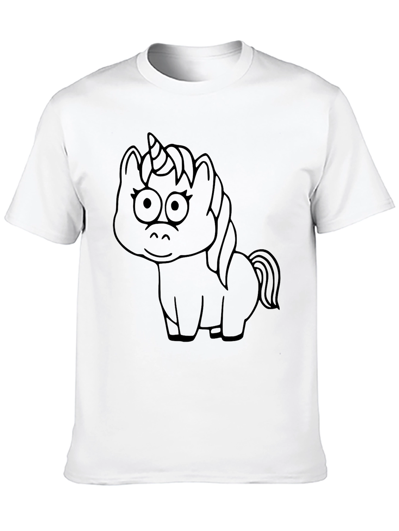 Unicorn Outline Graphic Tee - Black