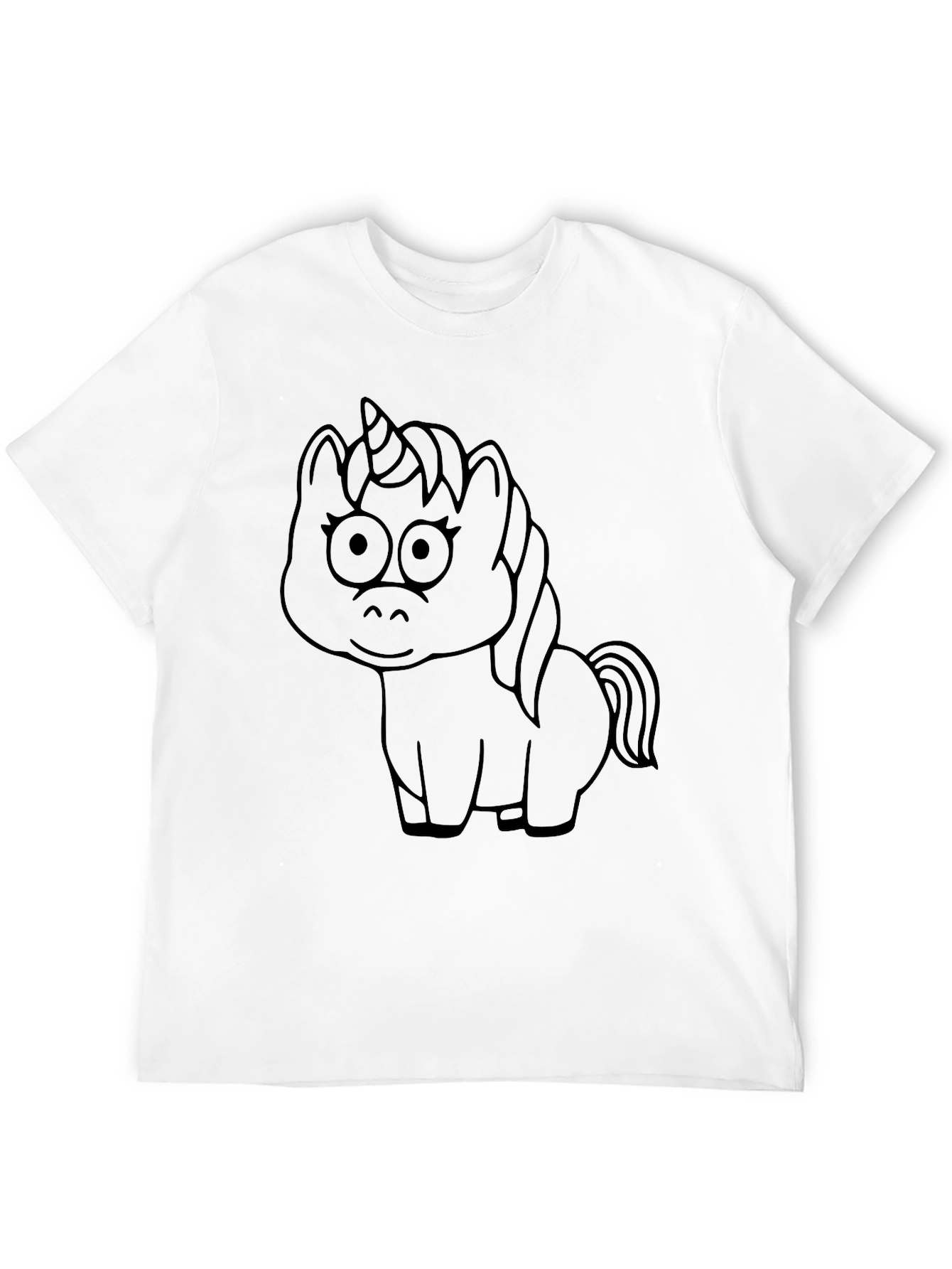 Unicorn Outline Graphic Tee - Black