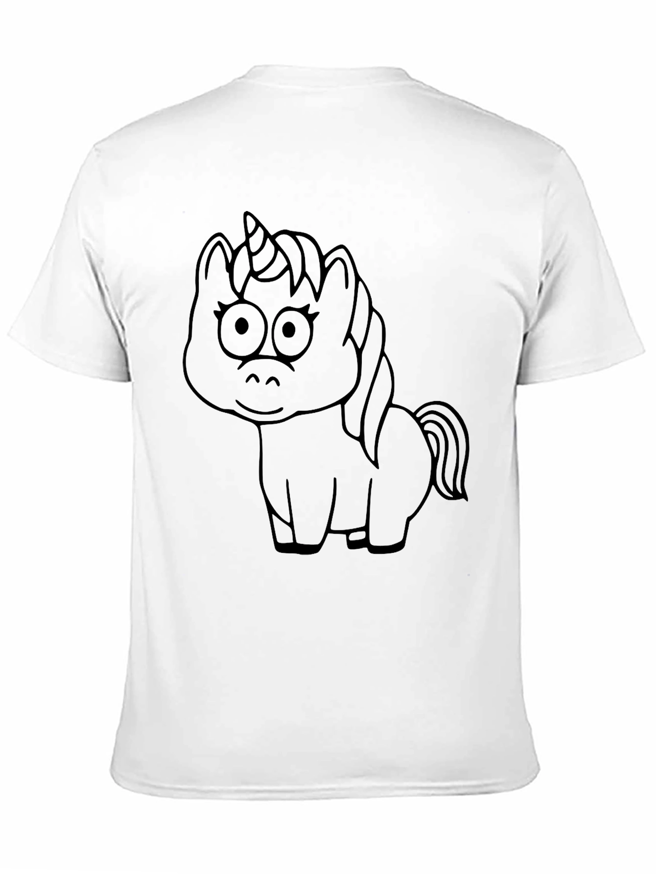 Unicorn Outline Graphic Tee - Black