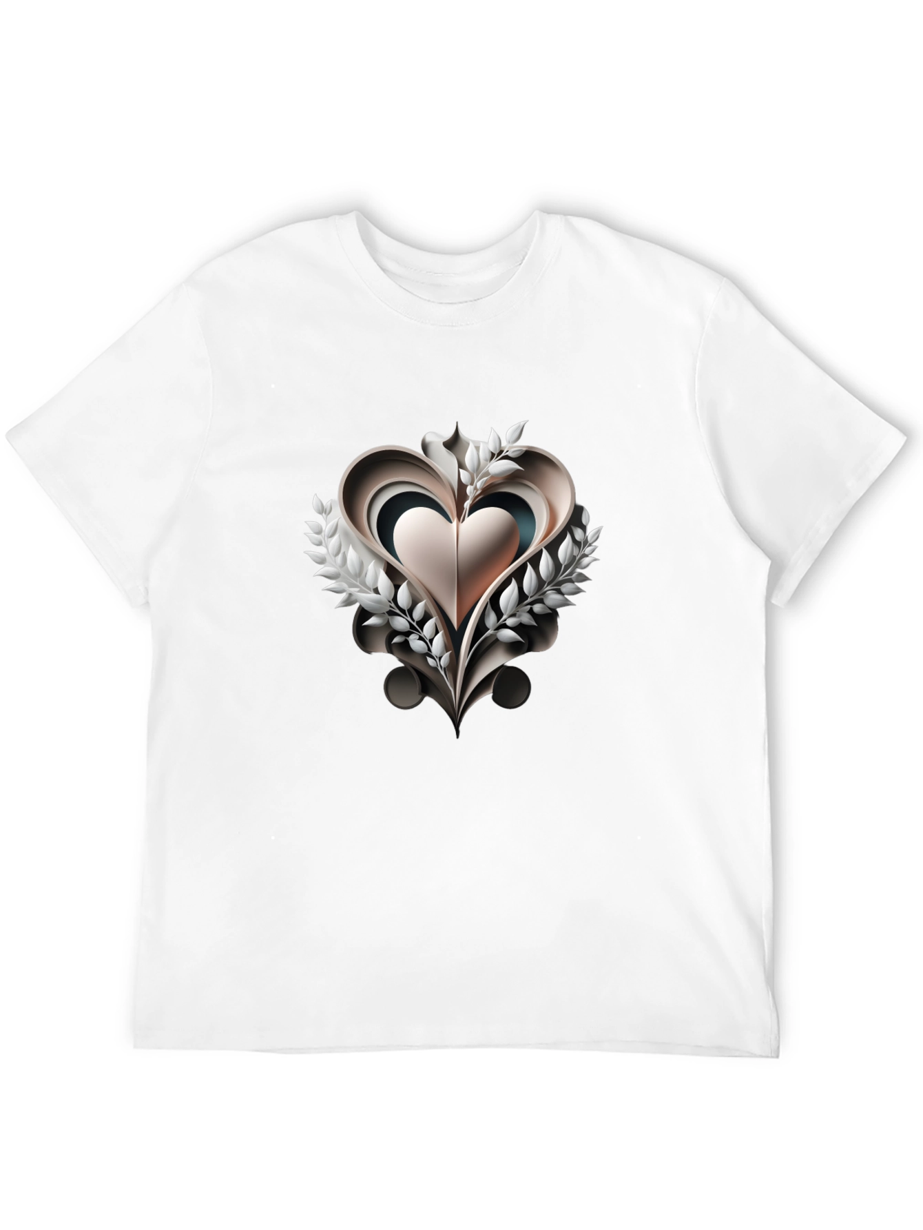Abstract Heart Graphic Black T-Shirt