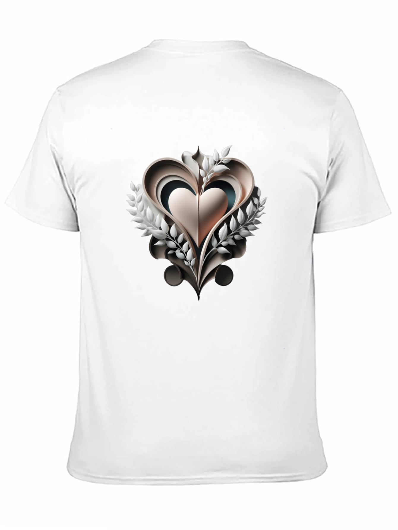 Abstract Heart Graphic Black T-Shirt
