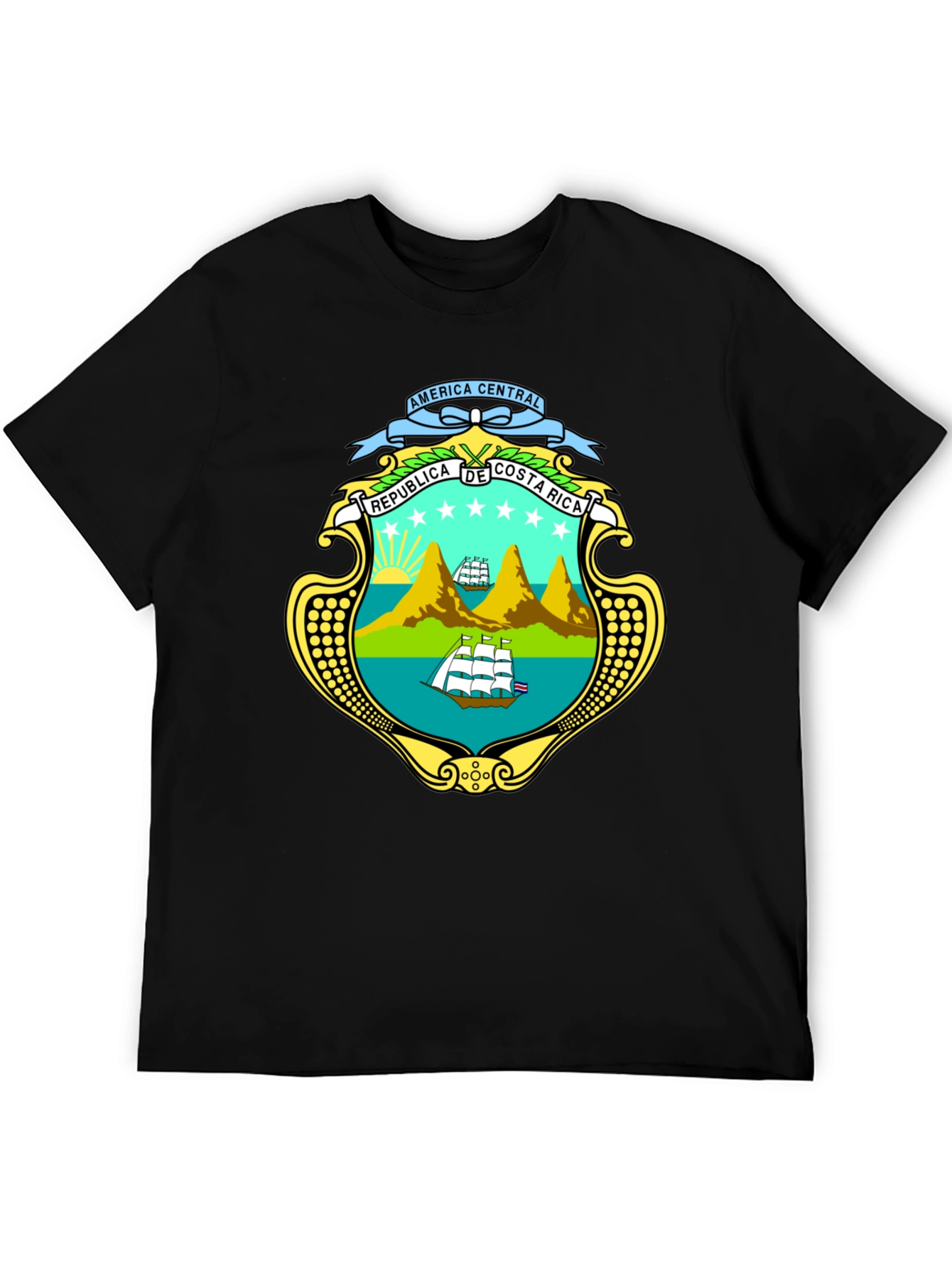 Costa Rica Emblem Black T-Shirt