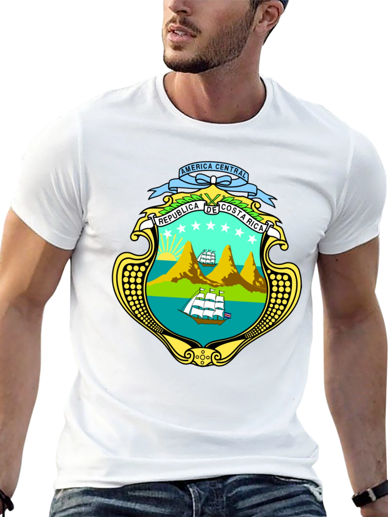 Costa Rica Emblem Black T-Shirt