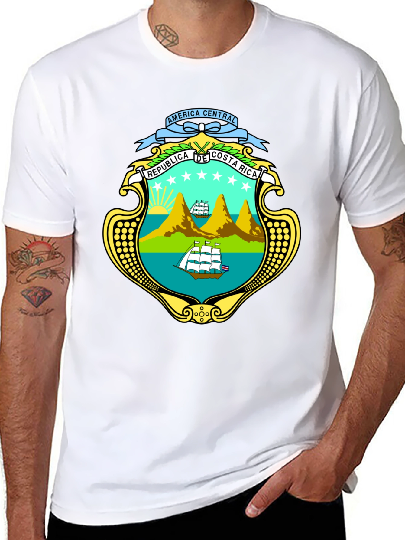 Costa Rica Emblem Black T-Shirt