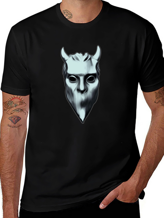 Ghost Band Shirt - Devil Mask Graphic Tee - Mens Black Cotton