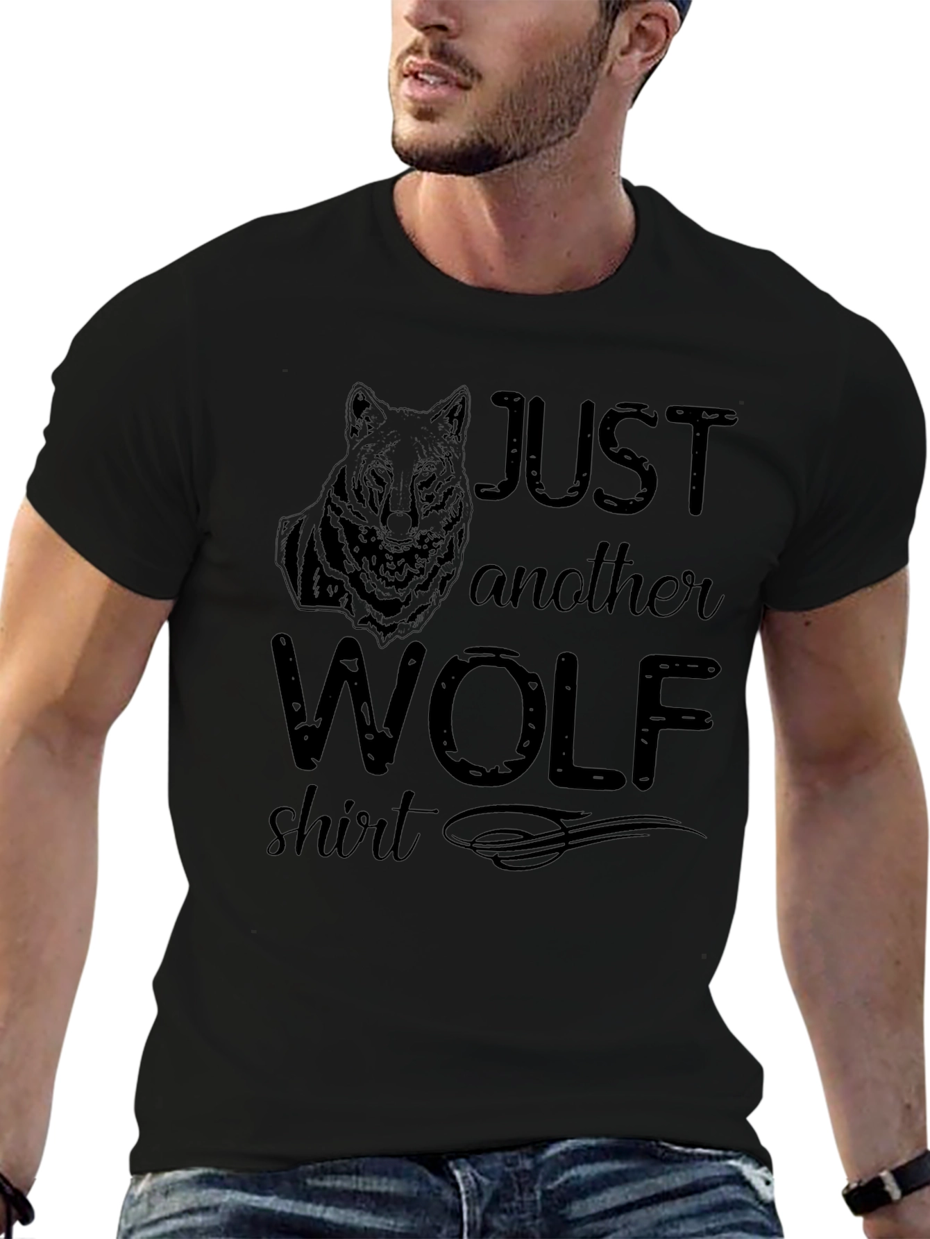 Just Another Wolf Shirt - Black Graphic Tee