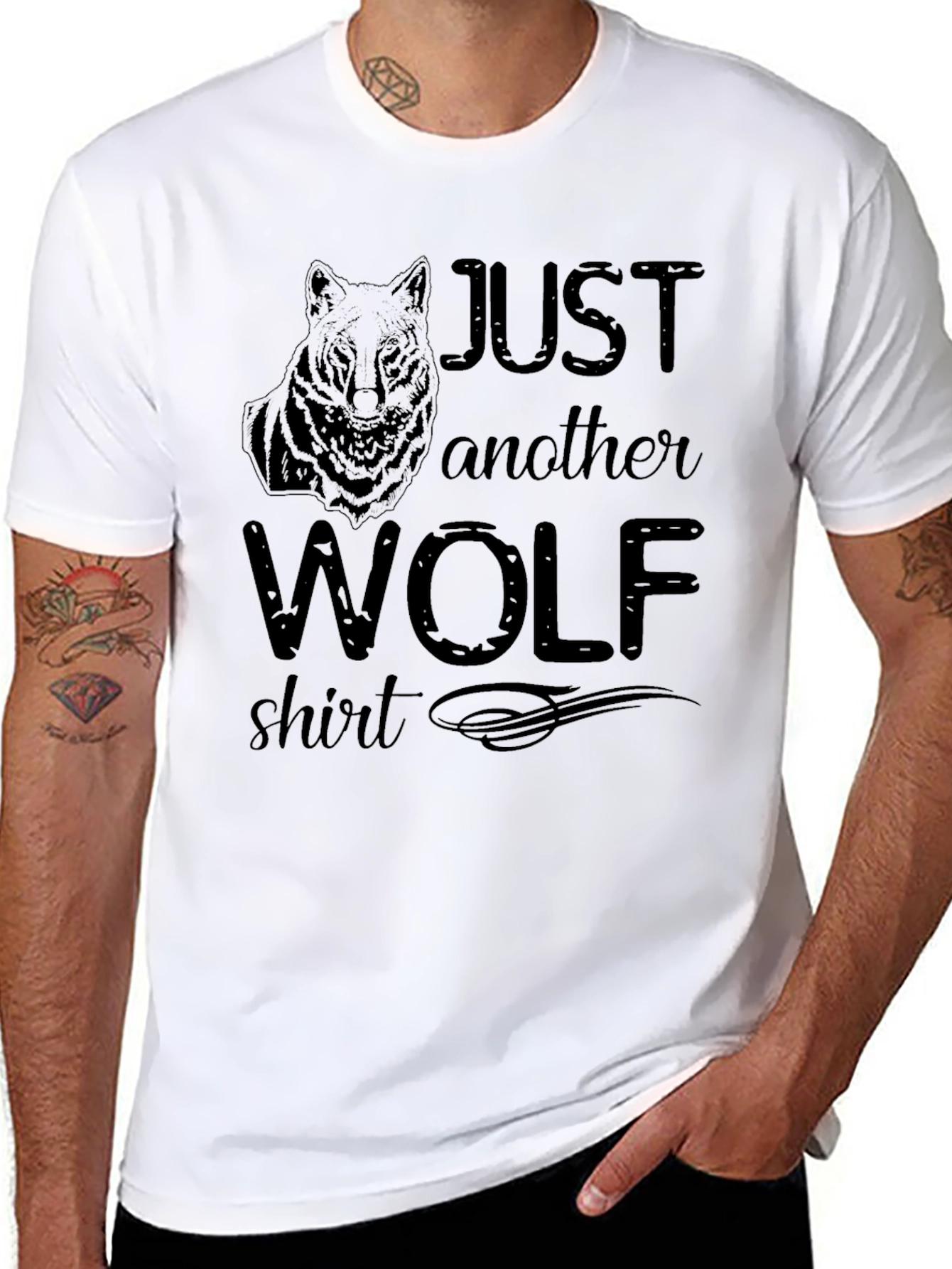 Just Another Wolf Shirt - Black Graphic Tee