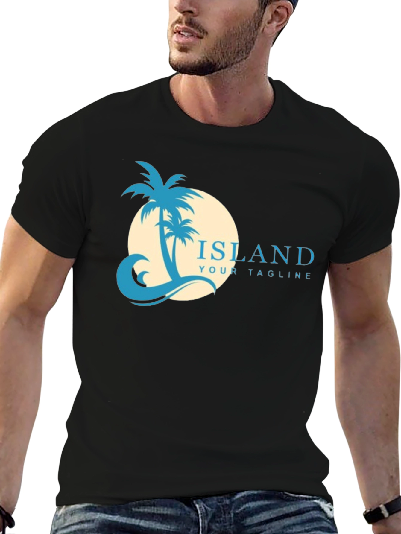 Island Graphic Black T-Shirt