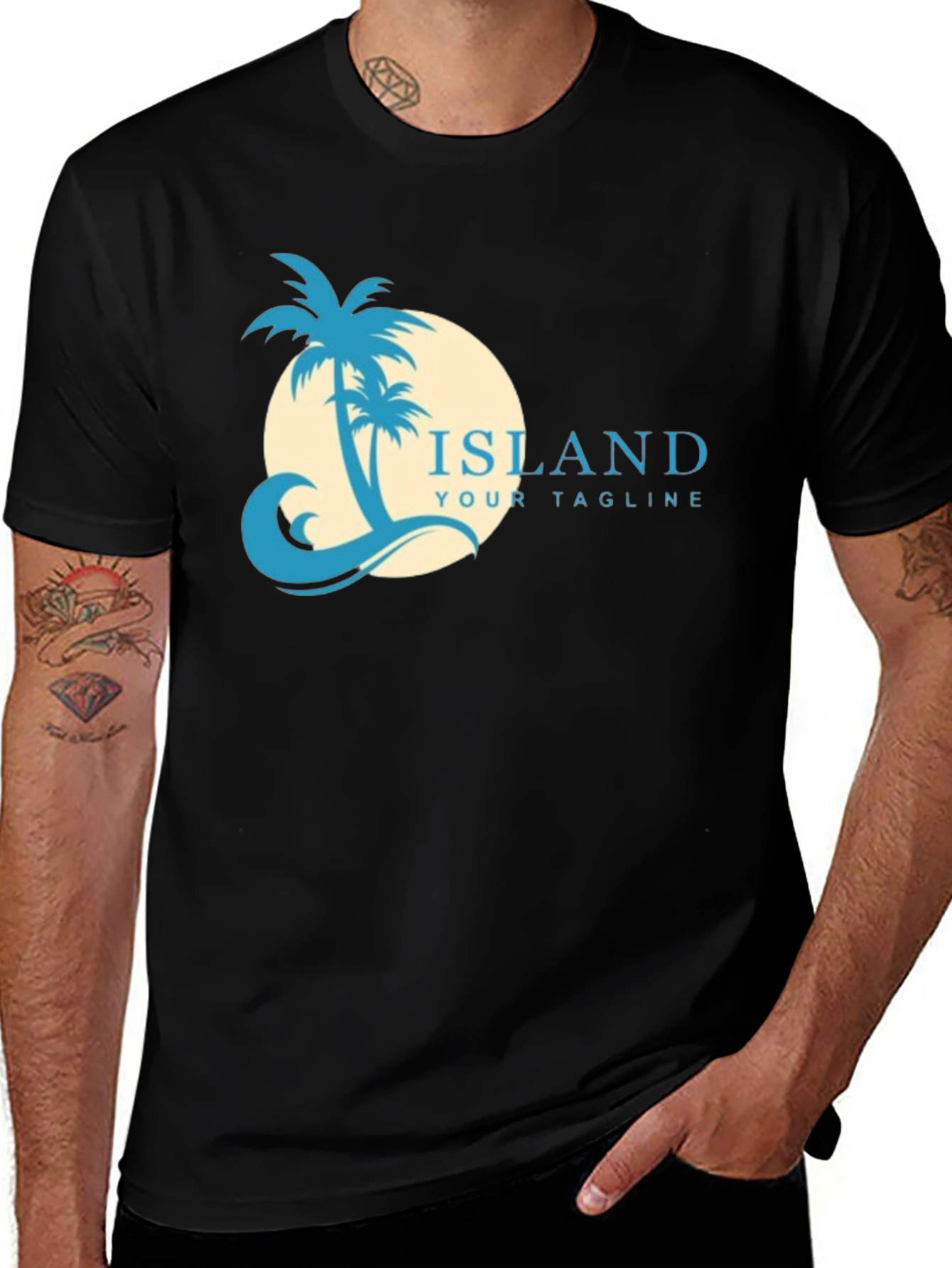 Island Graphic Black T-Shirt