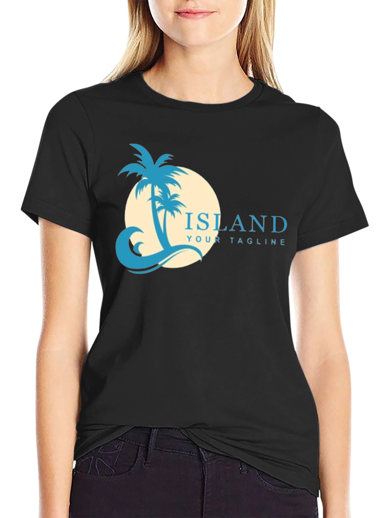 Island Graphic Black T-Shirt