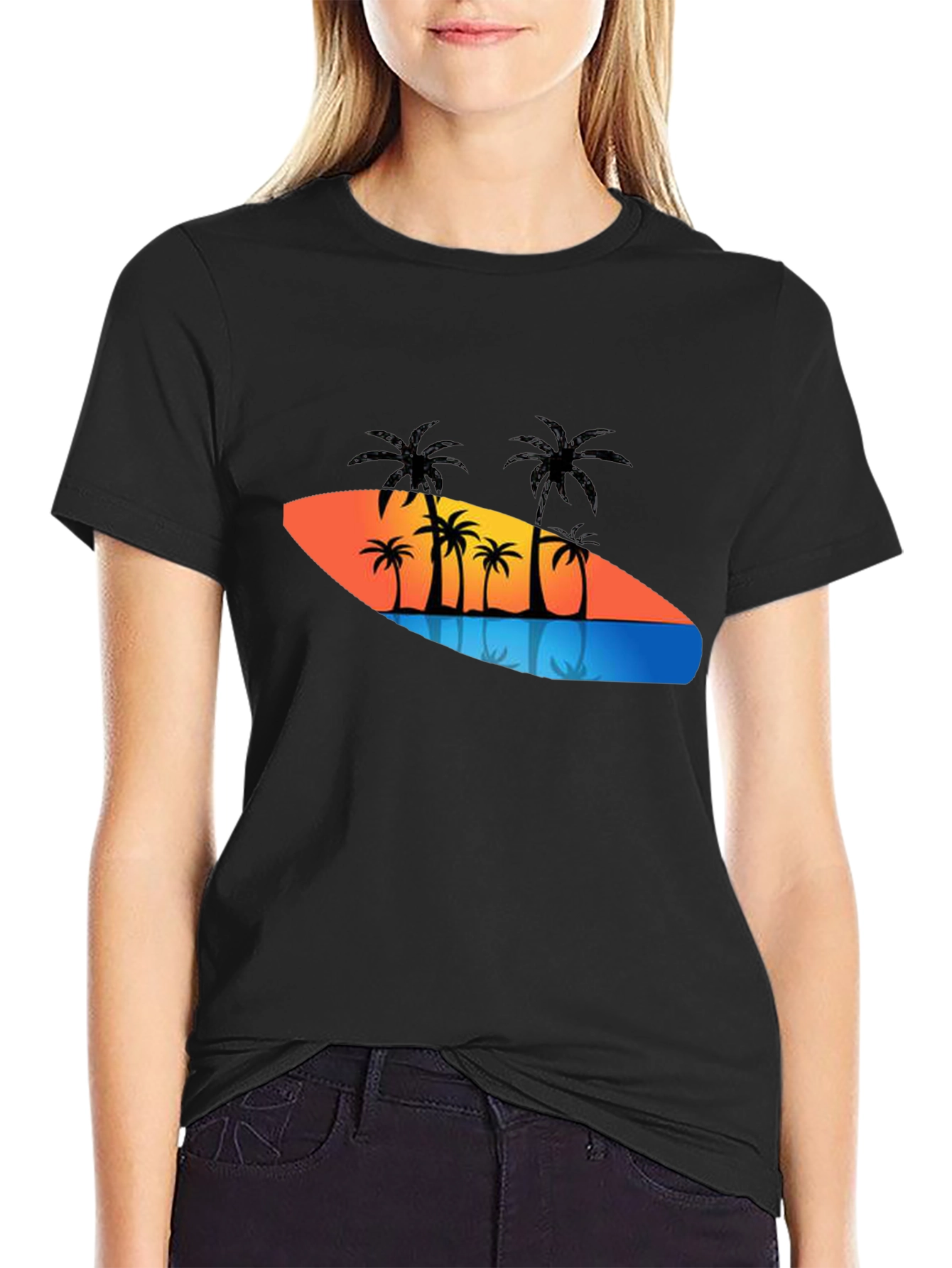 Tropical Palm Tree Sunset Graphic Tee