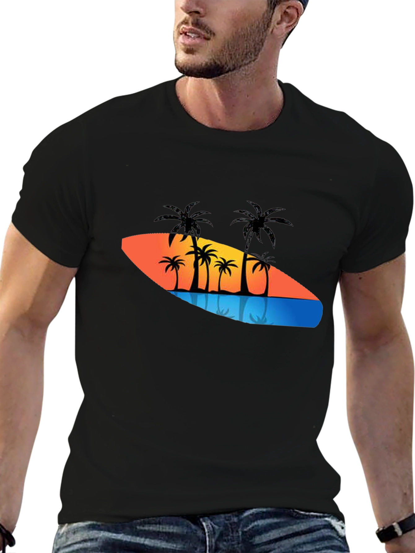 Tropical Palm Tree Sunset Graphic Tee