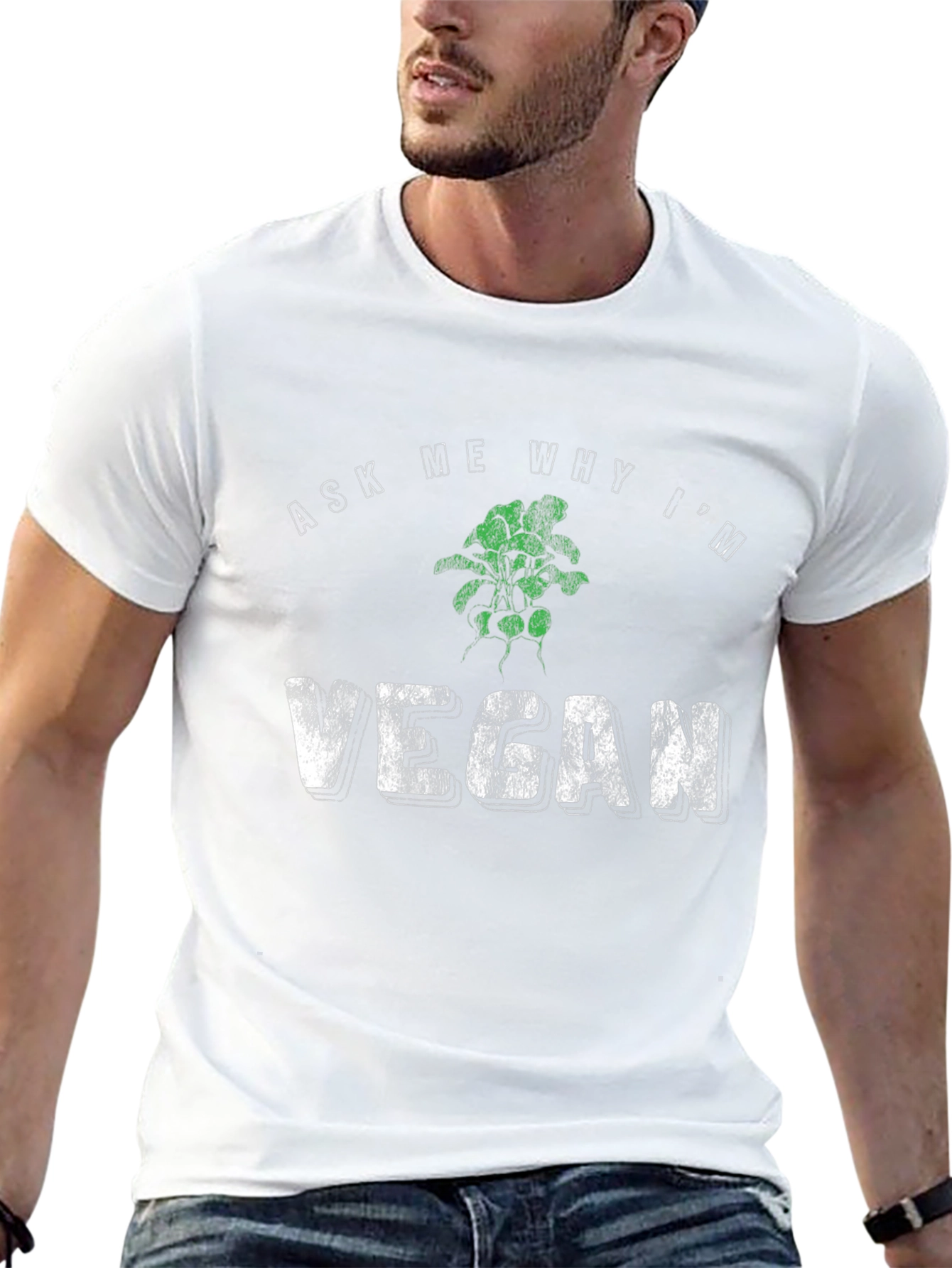 Ask Me Why Im Vegan Graphic Tee - Black