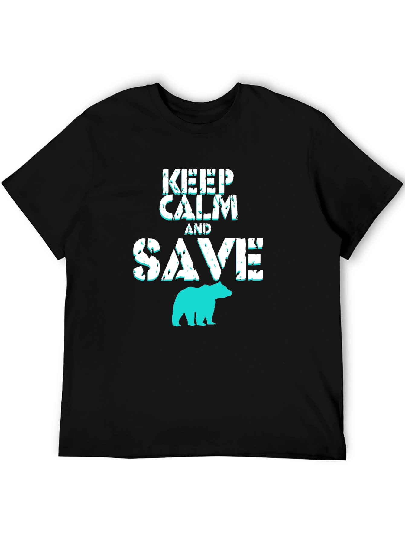 Keep Calm and Save Bears Black Graphic Tee