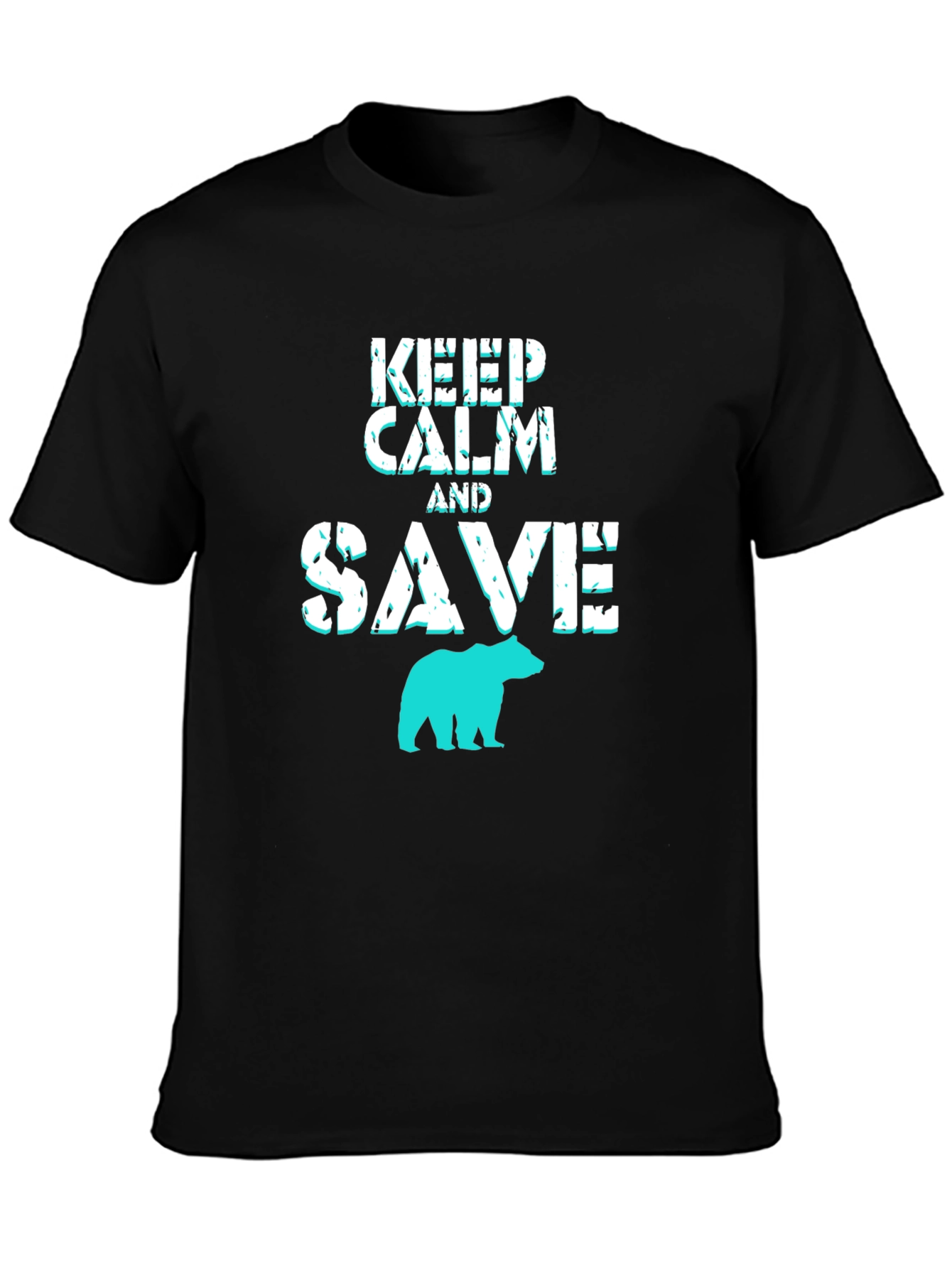 Keep Calm and Save Bears Black Graphic Tee