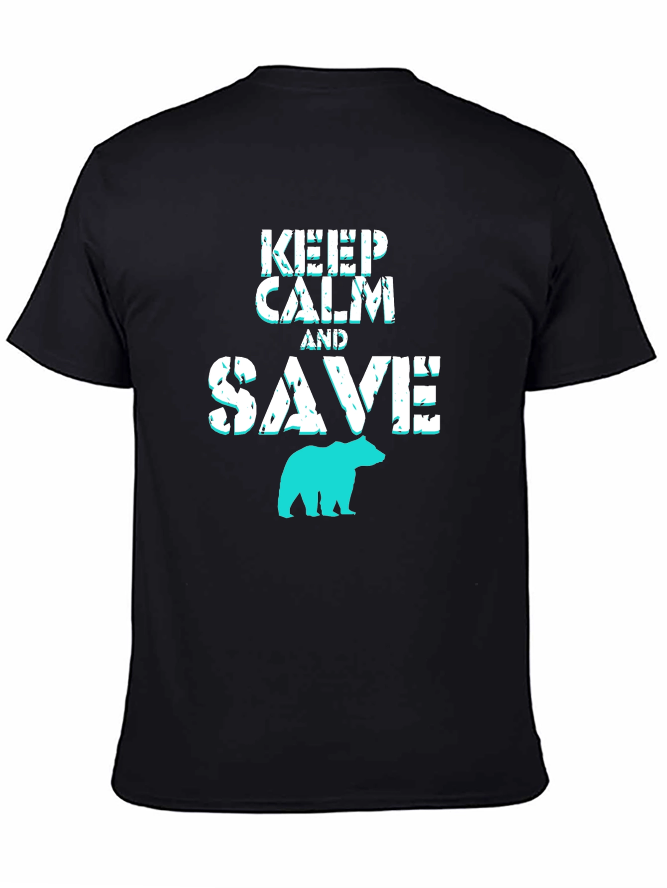 Keep Calm and Save Bears Black Graphic Tee