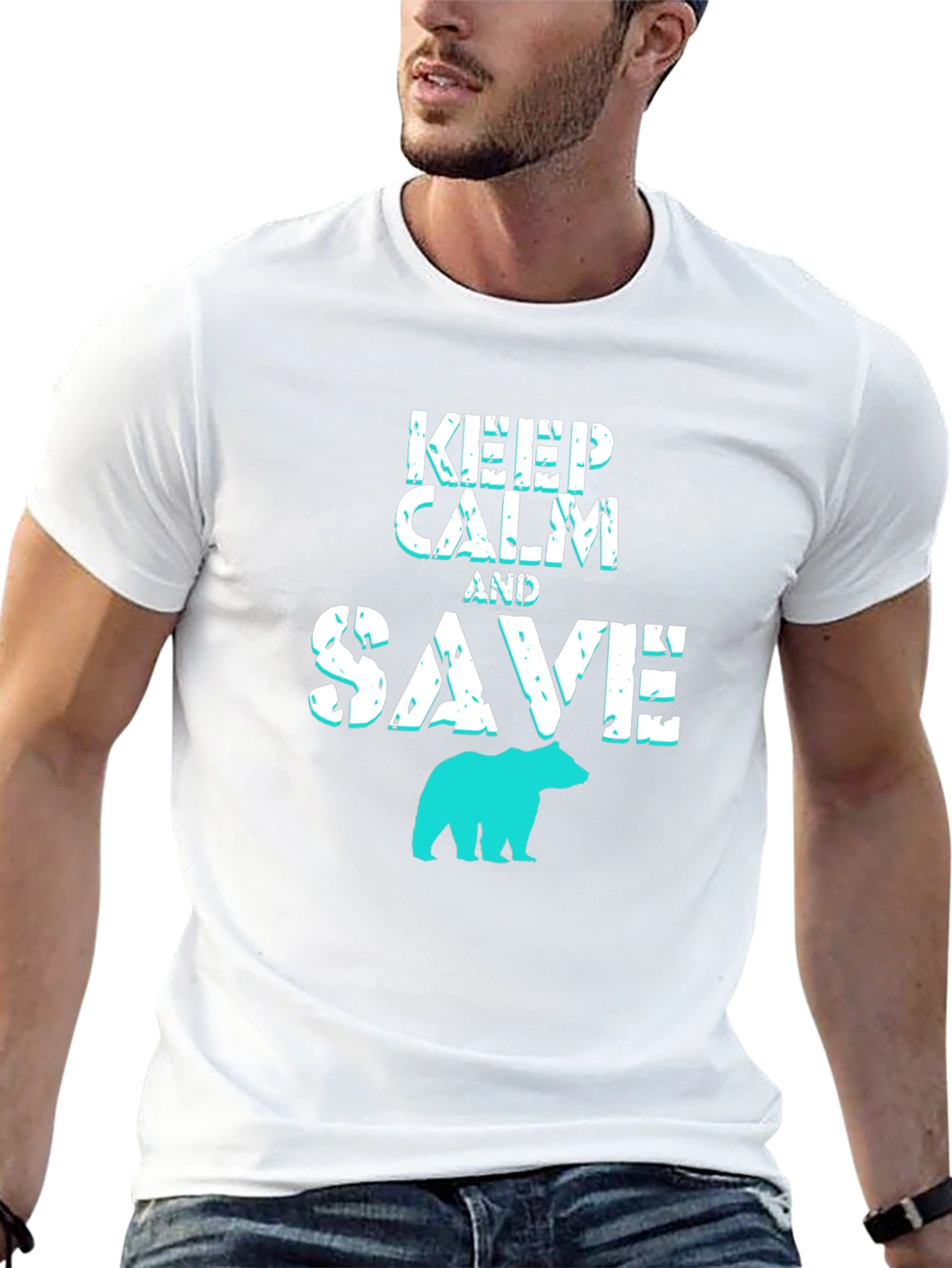 Keep Calm and Save Bears Black Graphic Tee