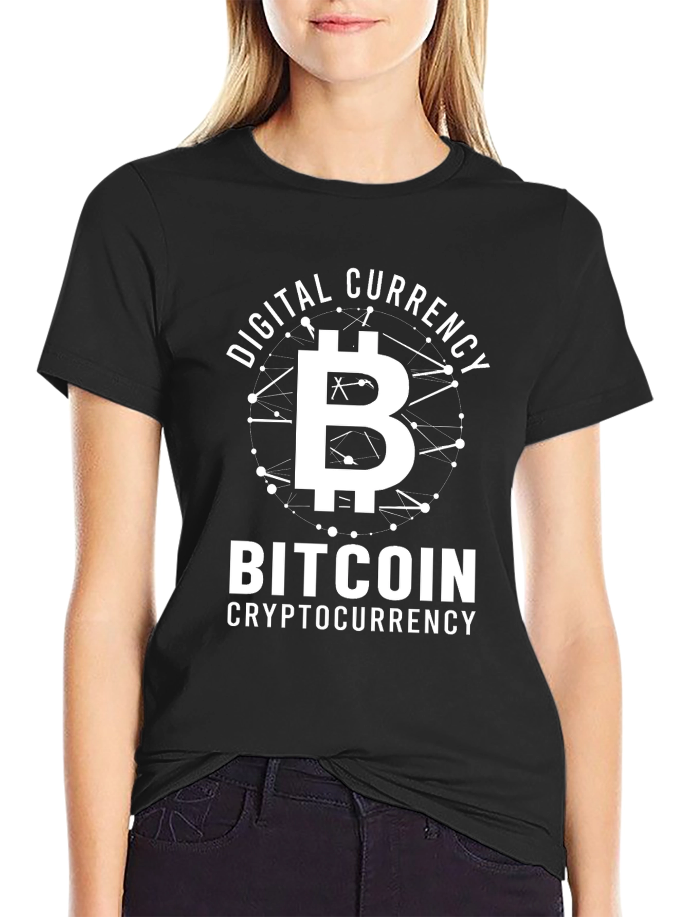 Bitcoin Digital Currency Cryptocurrency Black T-Shirt