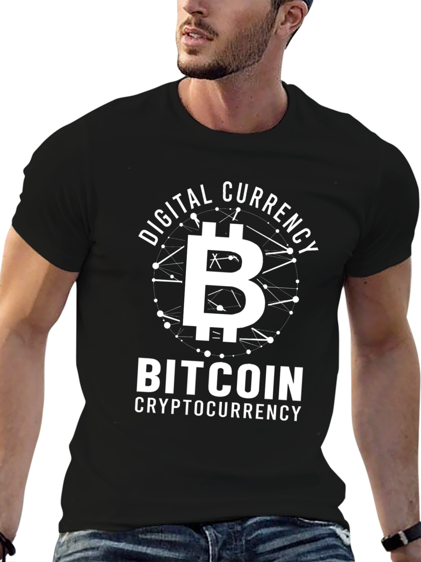 Bitcoin Digital Currency Cryptocurrency Black T-Shirt