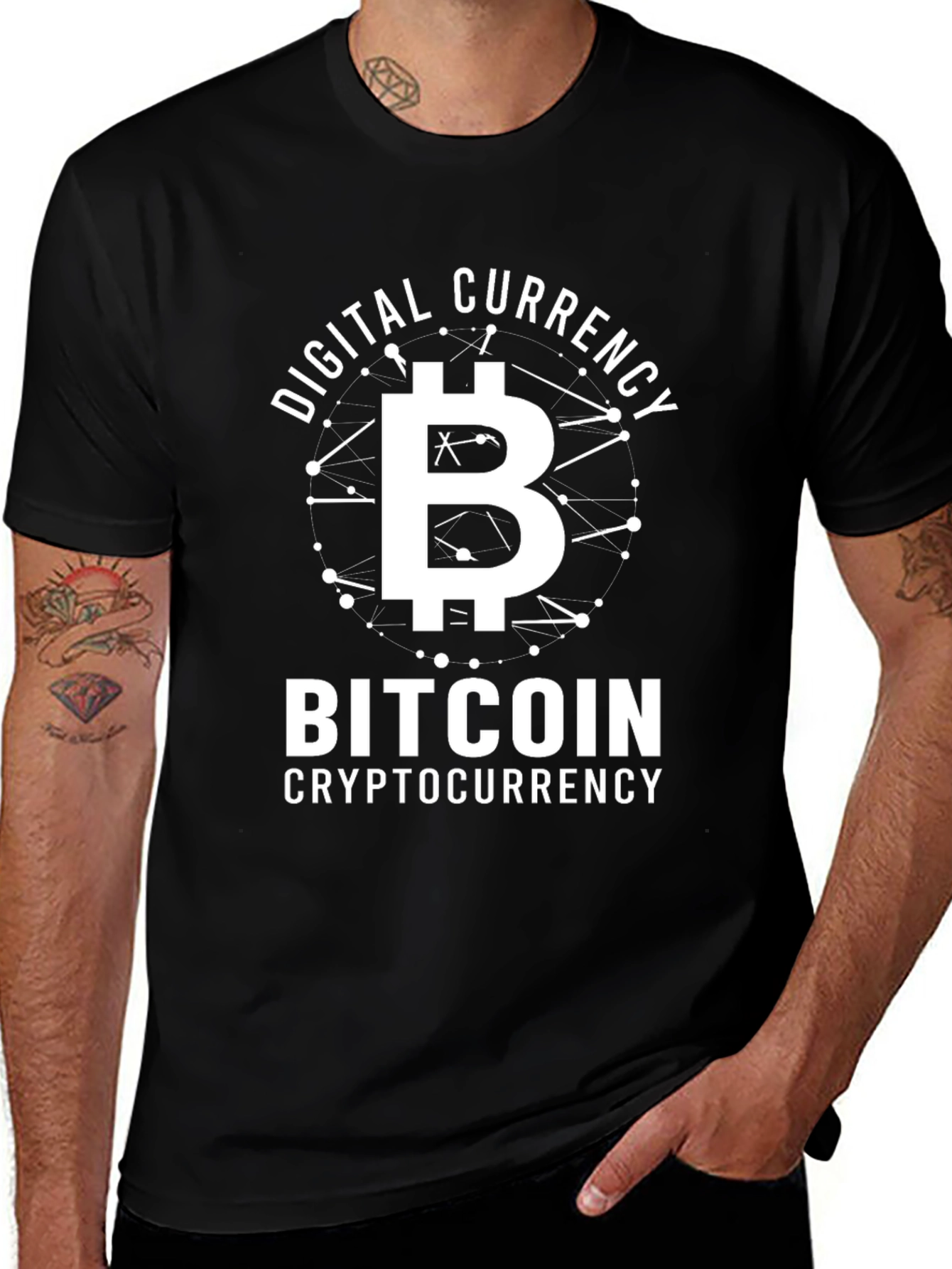 Bitcoin Digital Currency Cryptocurrency Black T-Shirt
