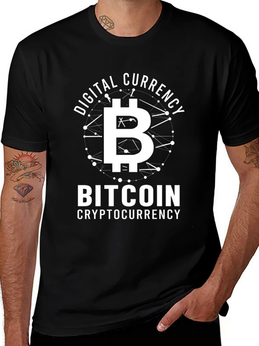 Bitcoin Digital Currency Cryptocurrency Black T-Shirt