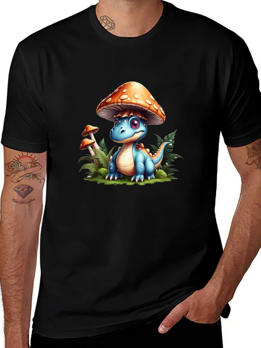 Cute Dino Mushroom Tee - Unique Graphic T-Shirt