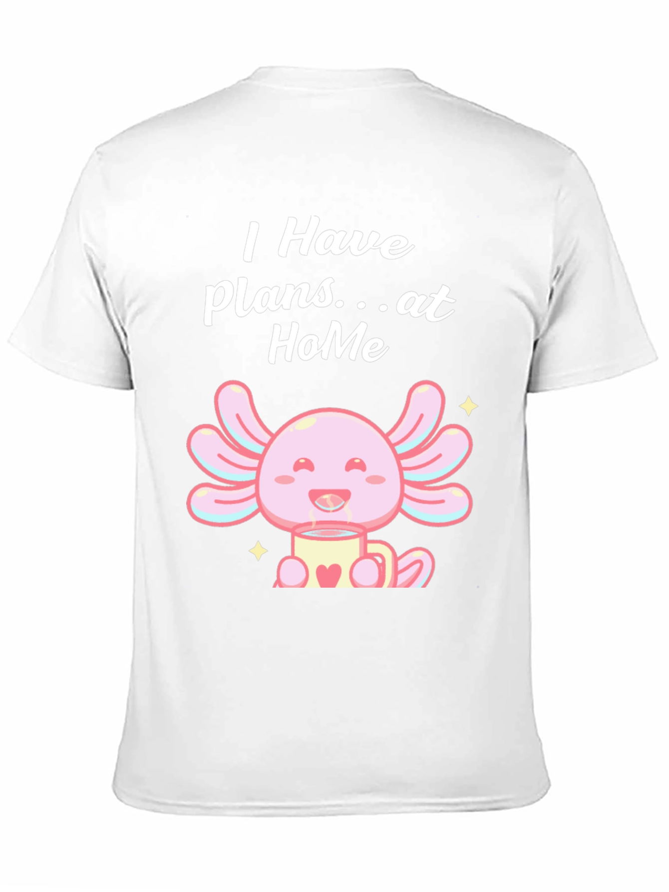Cute Axolotl Plans at Home Black T-Shirt
