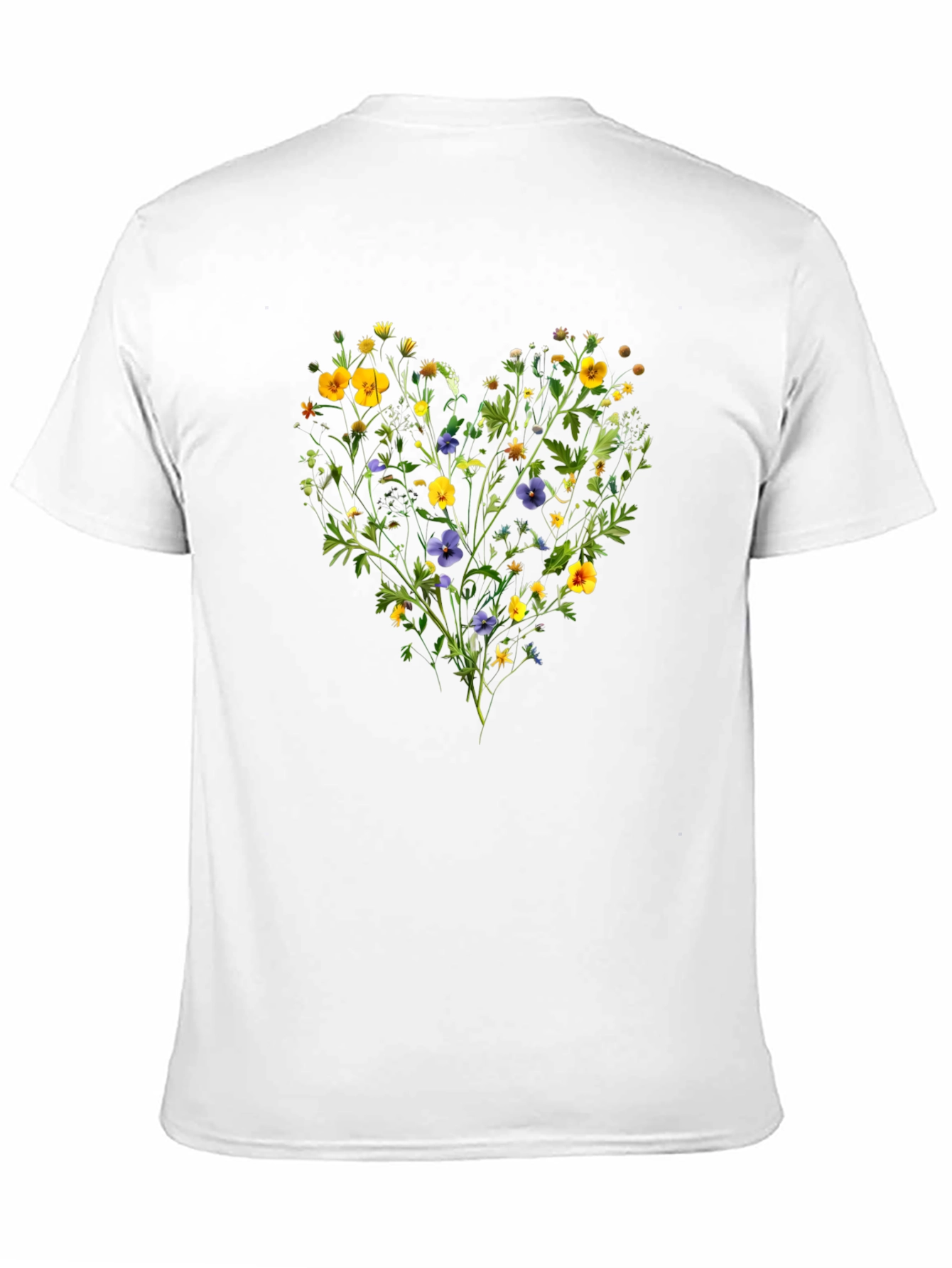 Floral Heart Graphic Black T-Shirt