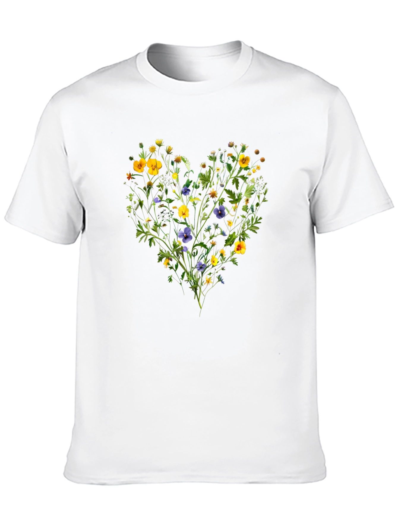 Floral Heart Graphic Black T-Shirt