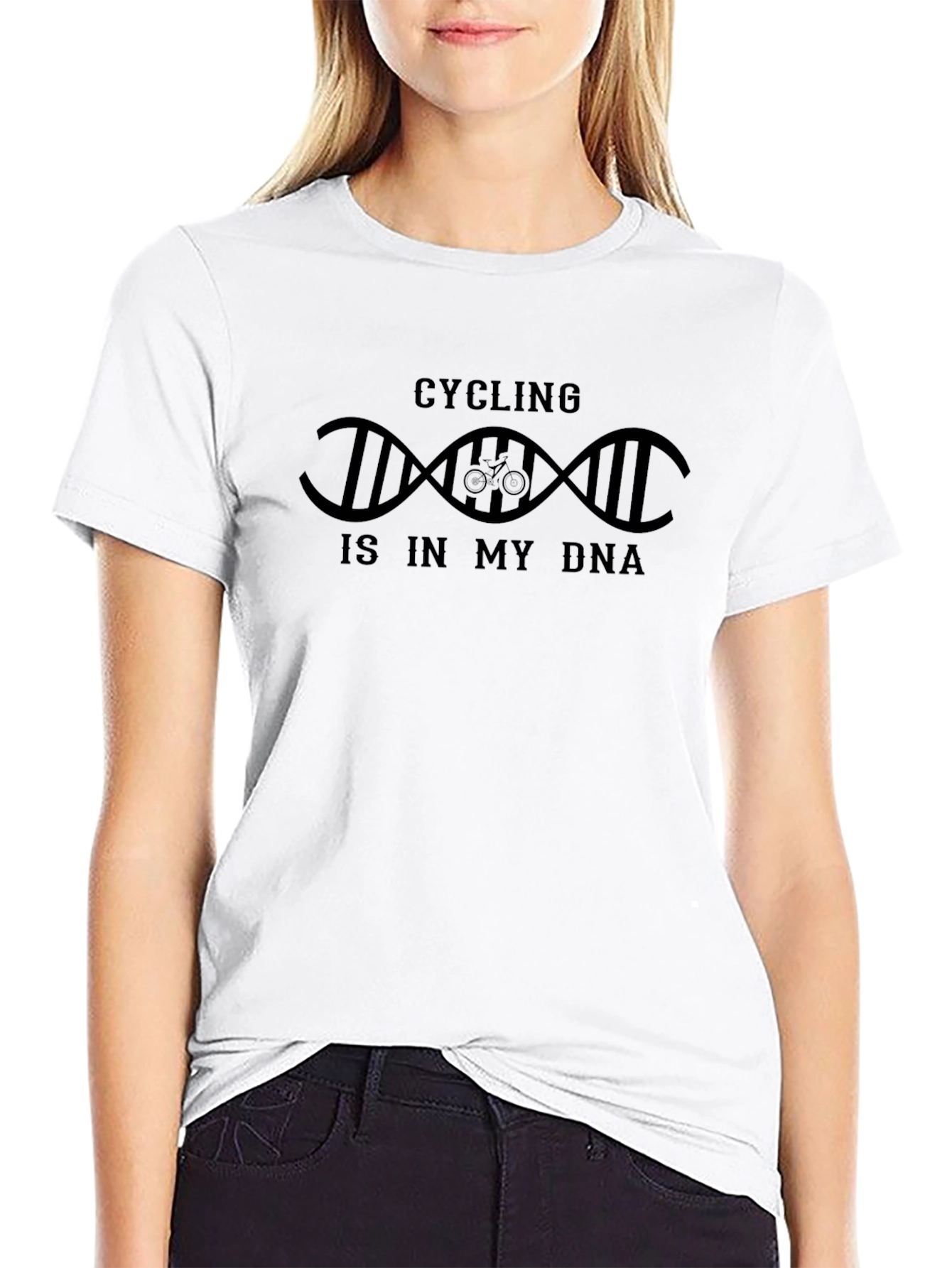 Cycling is in my DNA Graphic T-Shirt - Black