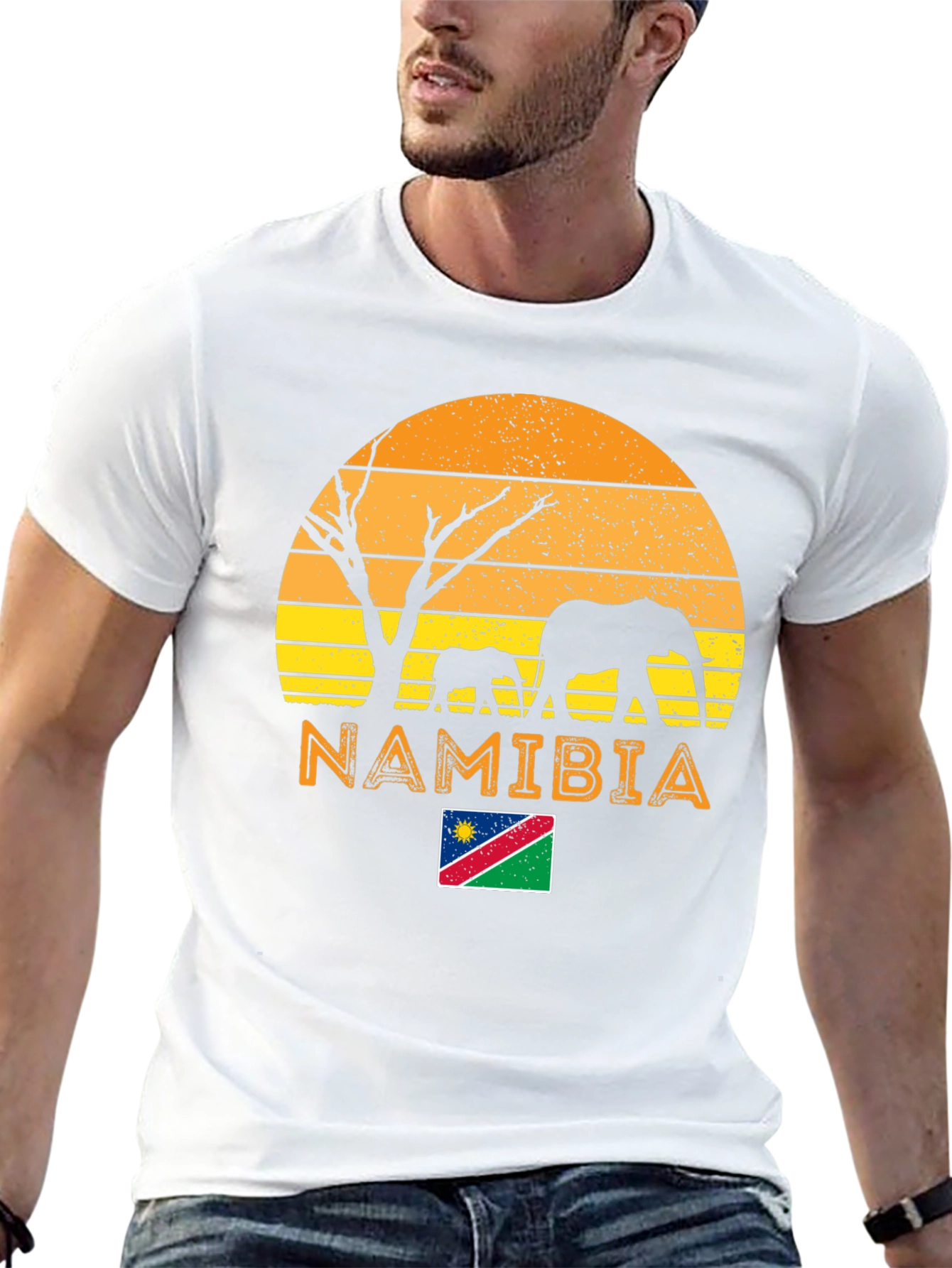 Namibia Africa Sunset Elephant Graphic T-Shirt