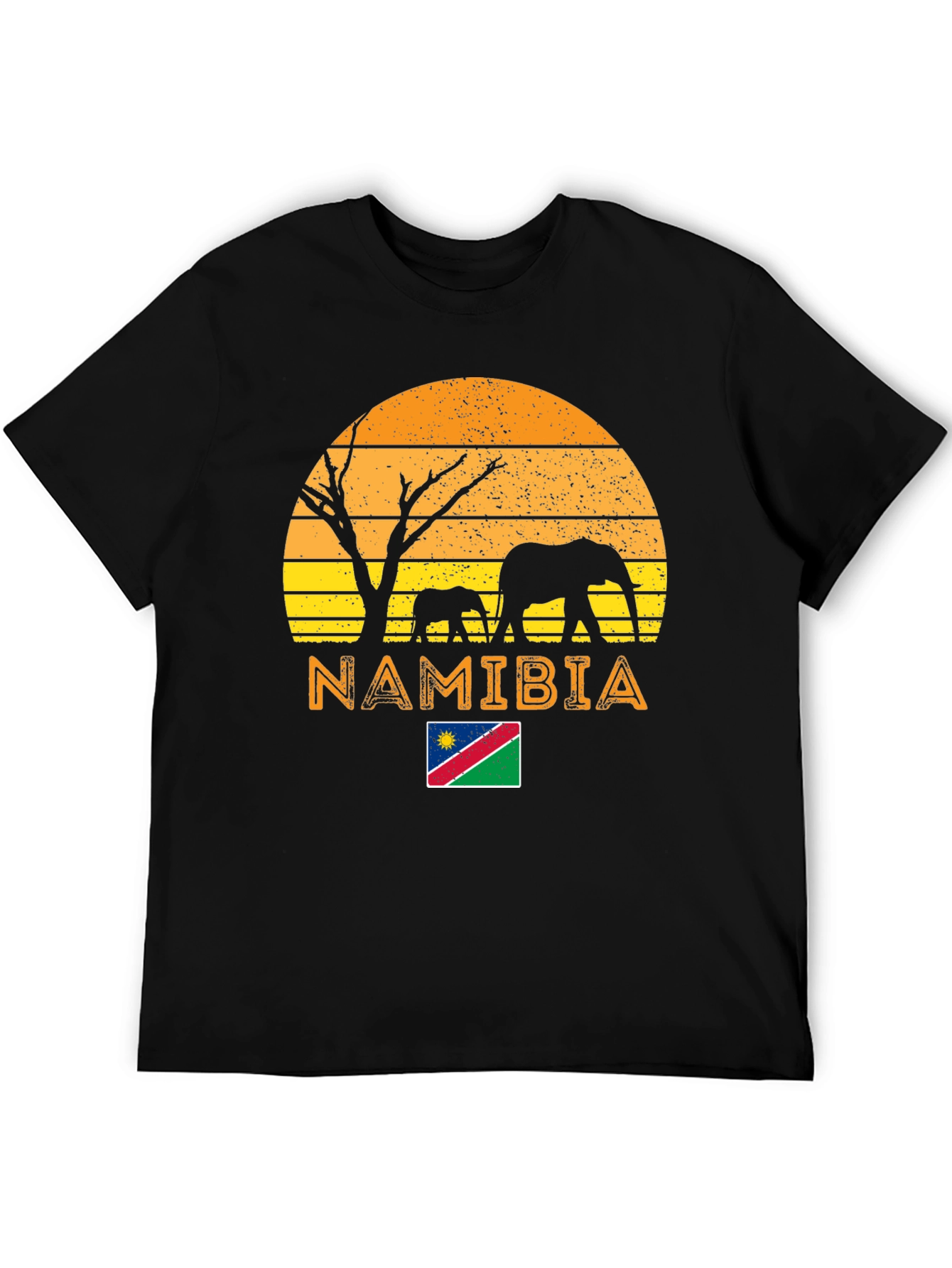 Namibia Africa Sunset Elephant Graphic T-Shirt
