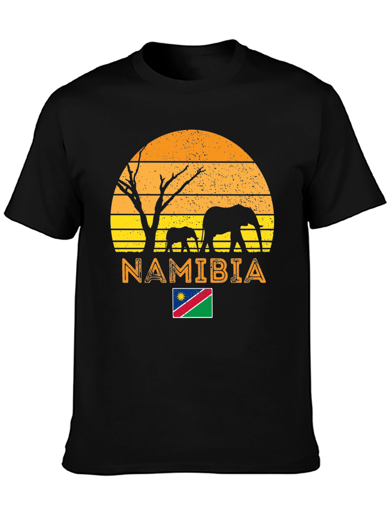 Namibia Africa Sunset Elephant Graphic T-Shirt