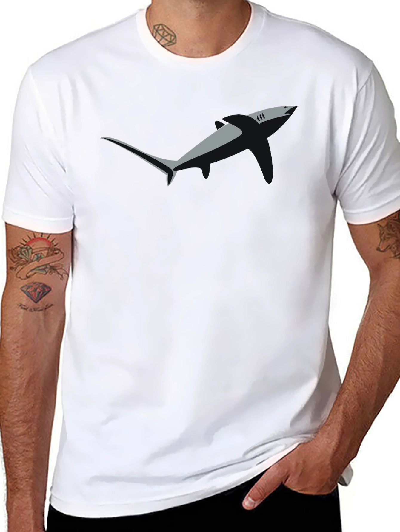 Shark Fin Graphic Tee - Modern Menswear