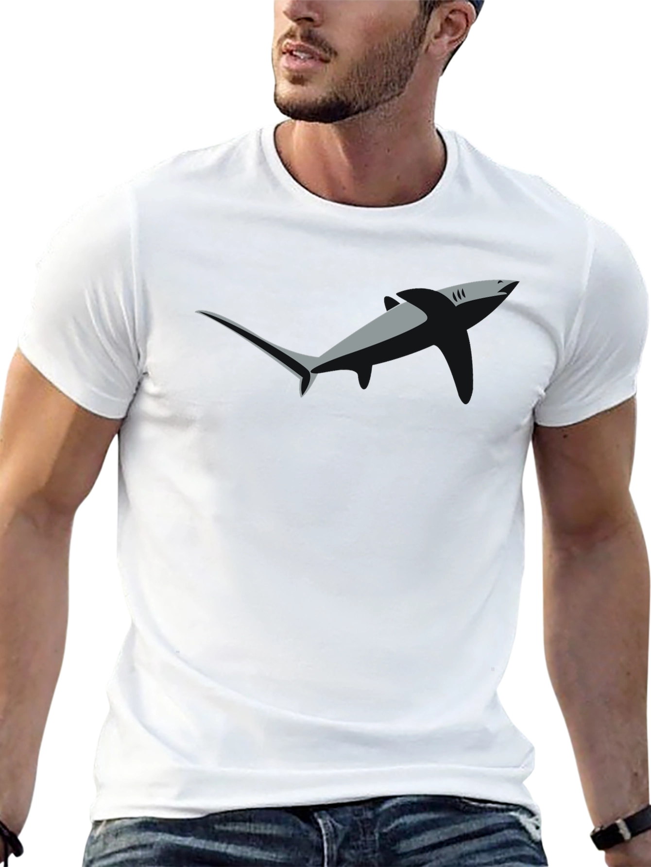 Shark Fin Graphic Tee - Modern Menswear