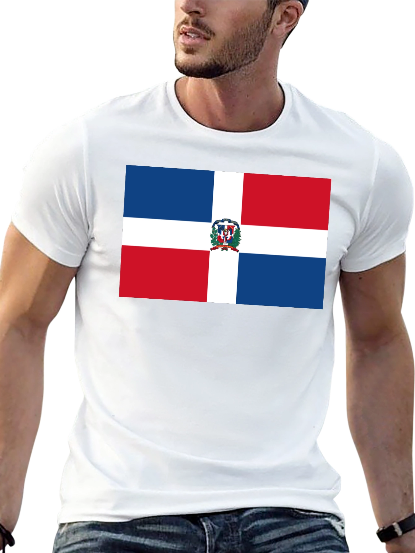 Dominican Republic Flag T-Shirt - Black